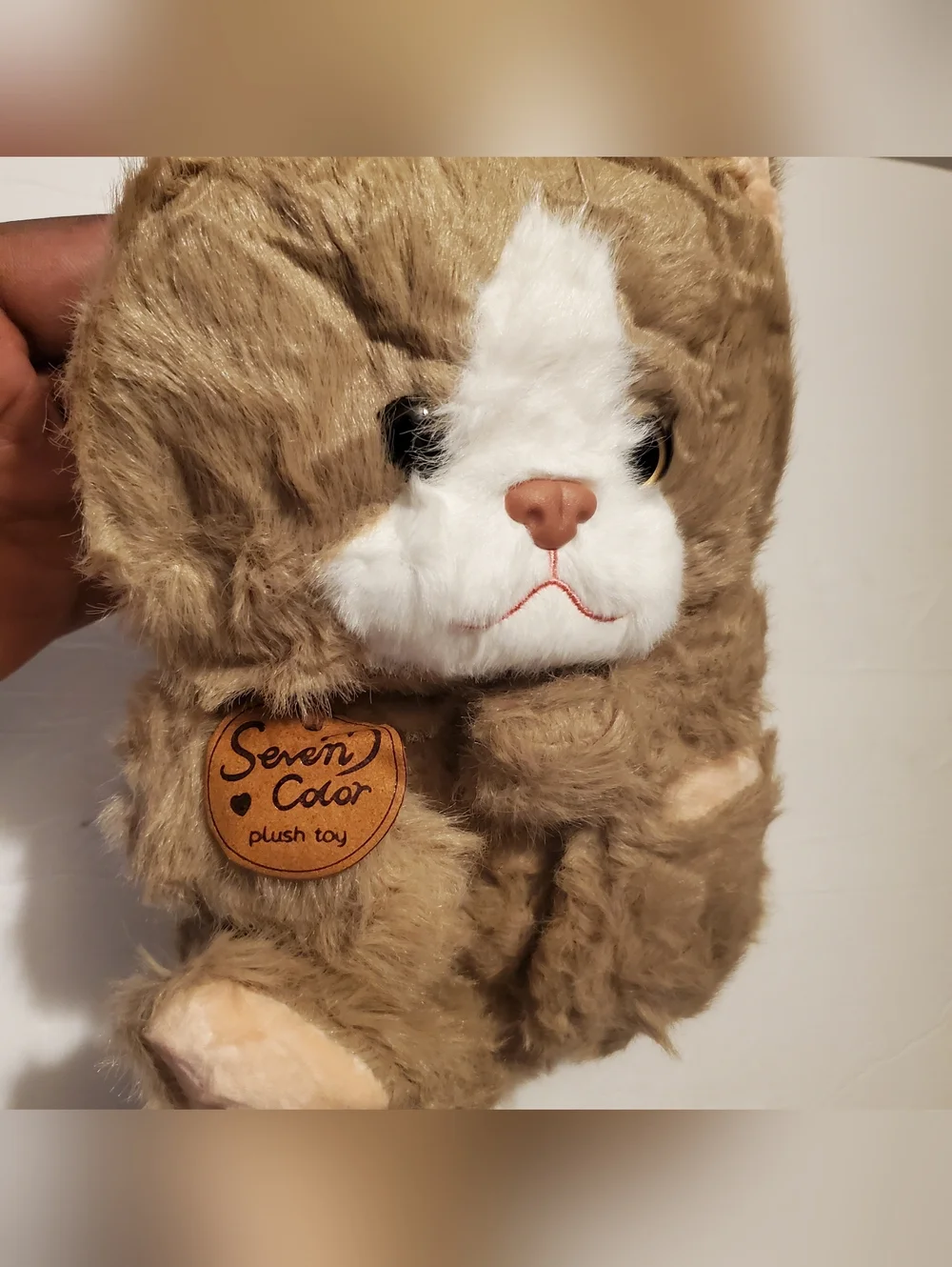 Seven Color Medium Brown White Tabby Cat Stuffed Animal Plush Toy, 14-24 in
